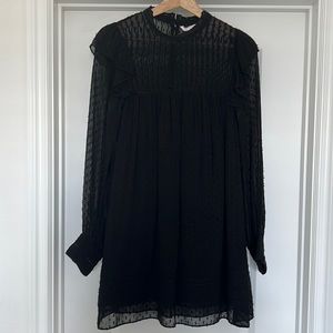 Zara Black Babydoll Long Sleeve Dress